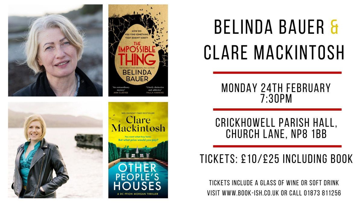 An evening with Belinda Bauer & Clare Mackintosh