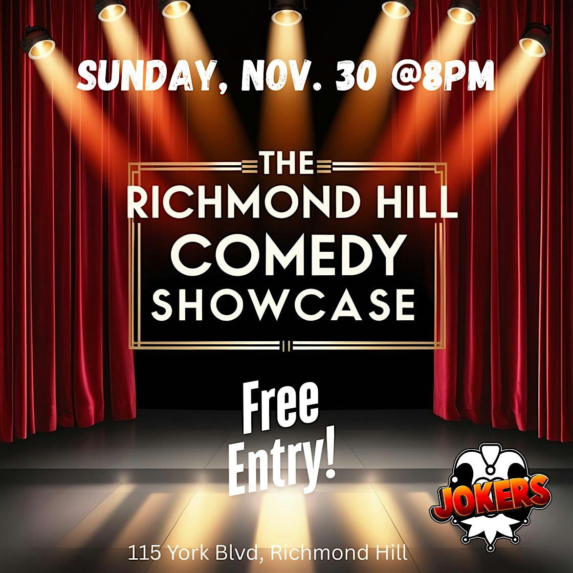 The Richmond Hill Comedy Showcase (Free admission)