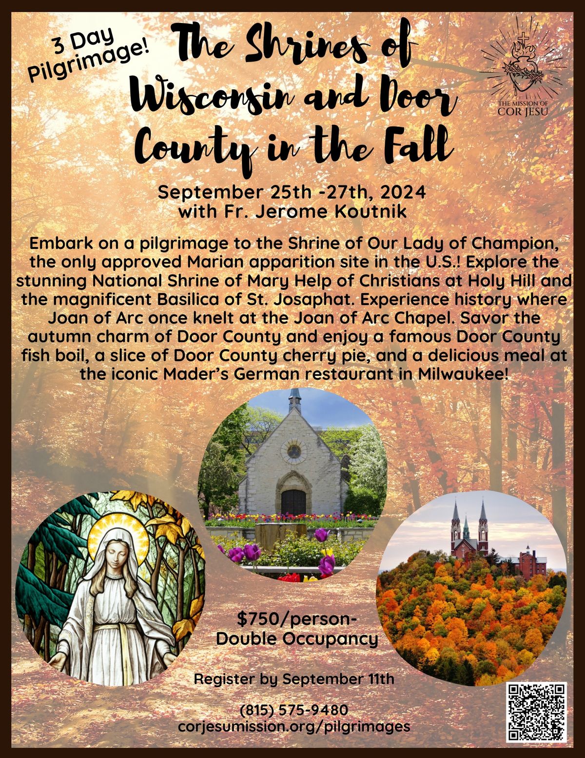 3-Day Pilgrimage to the Shrines of Wisconsin and Door County!