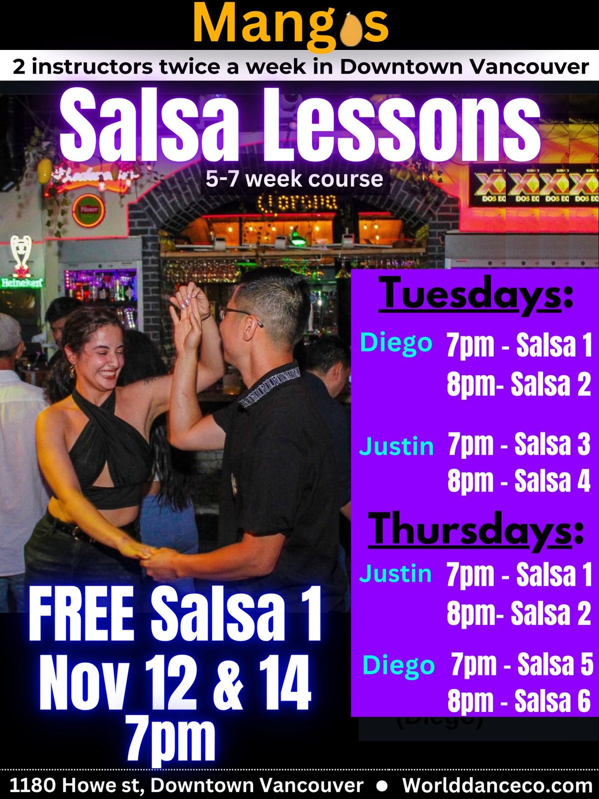 6 Levels Of Salsa in 1 day, FREE BEGINNER SALSA - 7pm 