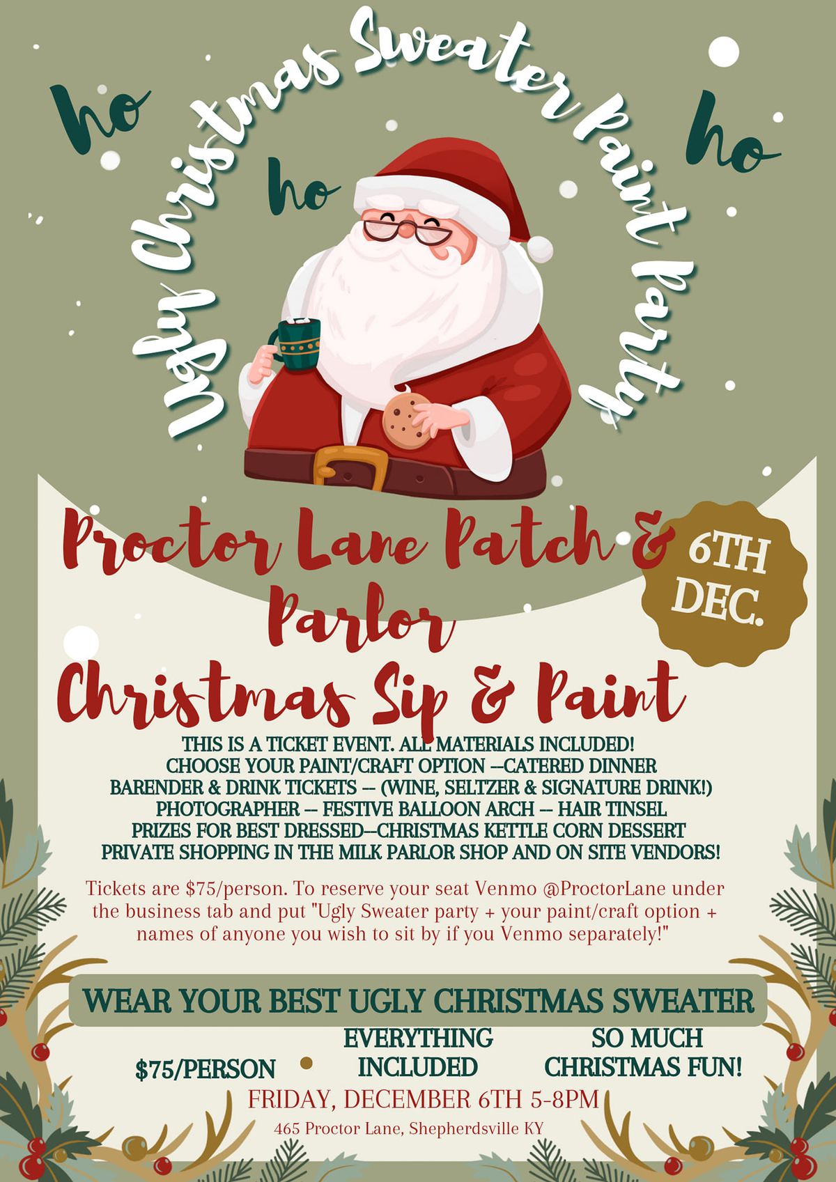 Ugly Christmas Sweater Paint Party (TICKET EVENT!) 