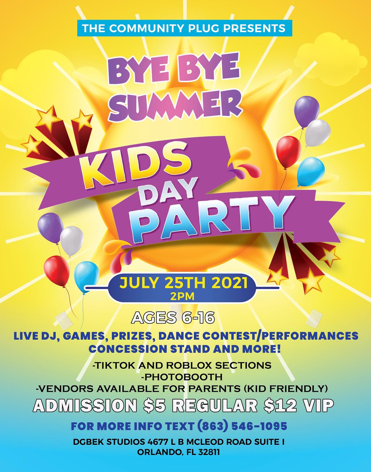 Summer Close Out Kids Day Party