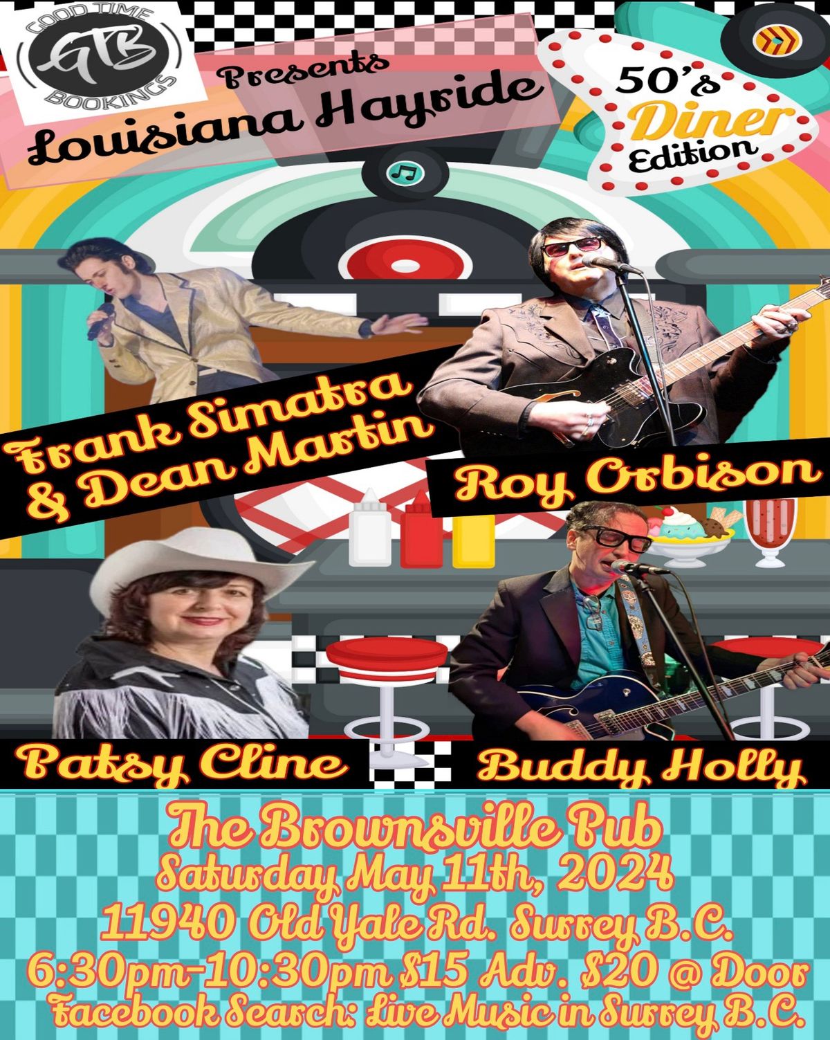 BUDDY HOLLY ROY ORBISON PATSY CLINE FRANK SINATRA DEAN MARTIN TRIBUTES LIVE! @ BROWNSVILLE PUB