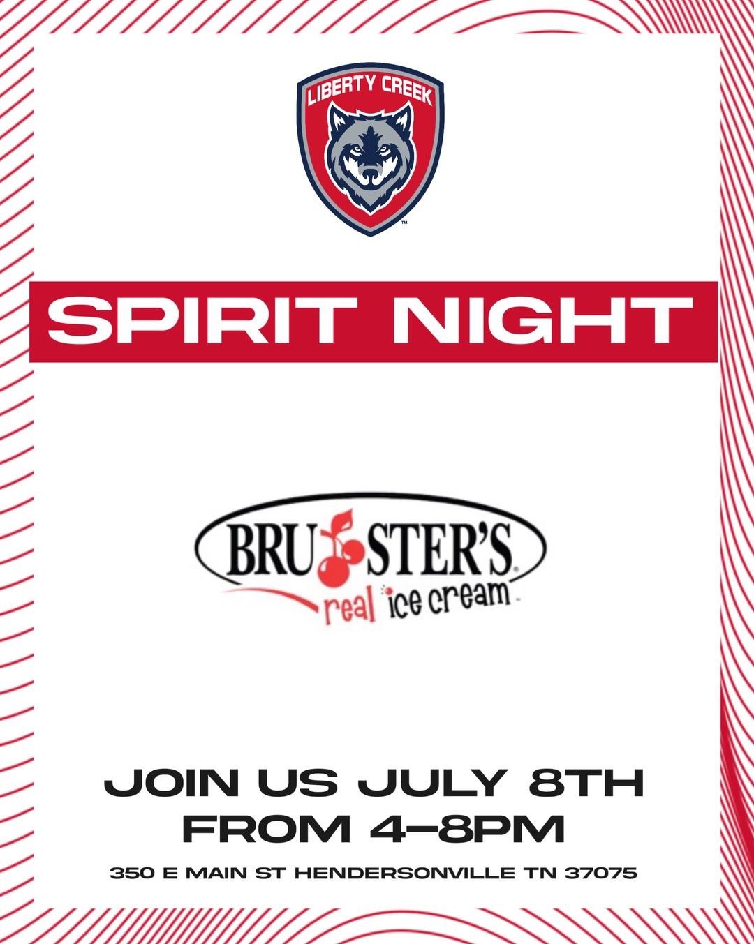 Spirit Night at Bruster\u2019s Ice Cream 