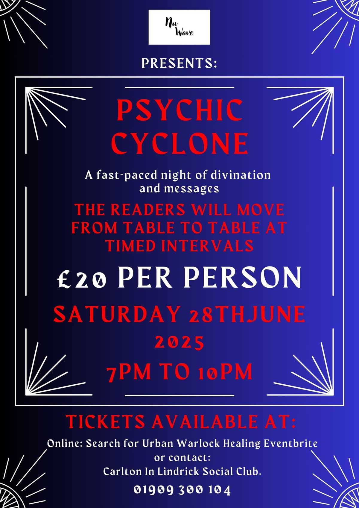 Psychic Cyclone @ The Carlton in Lindrick Club