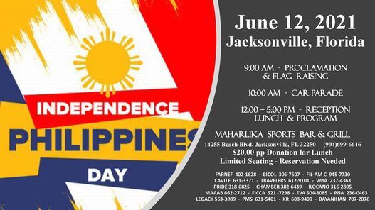 Philippines Independence Day Celebration Maharlika Jax Palm Valley 12 June 21