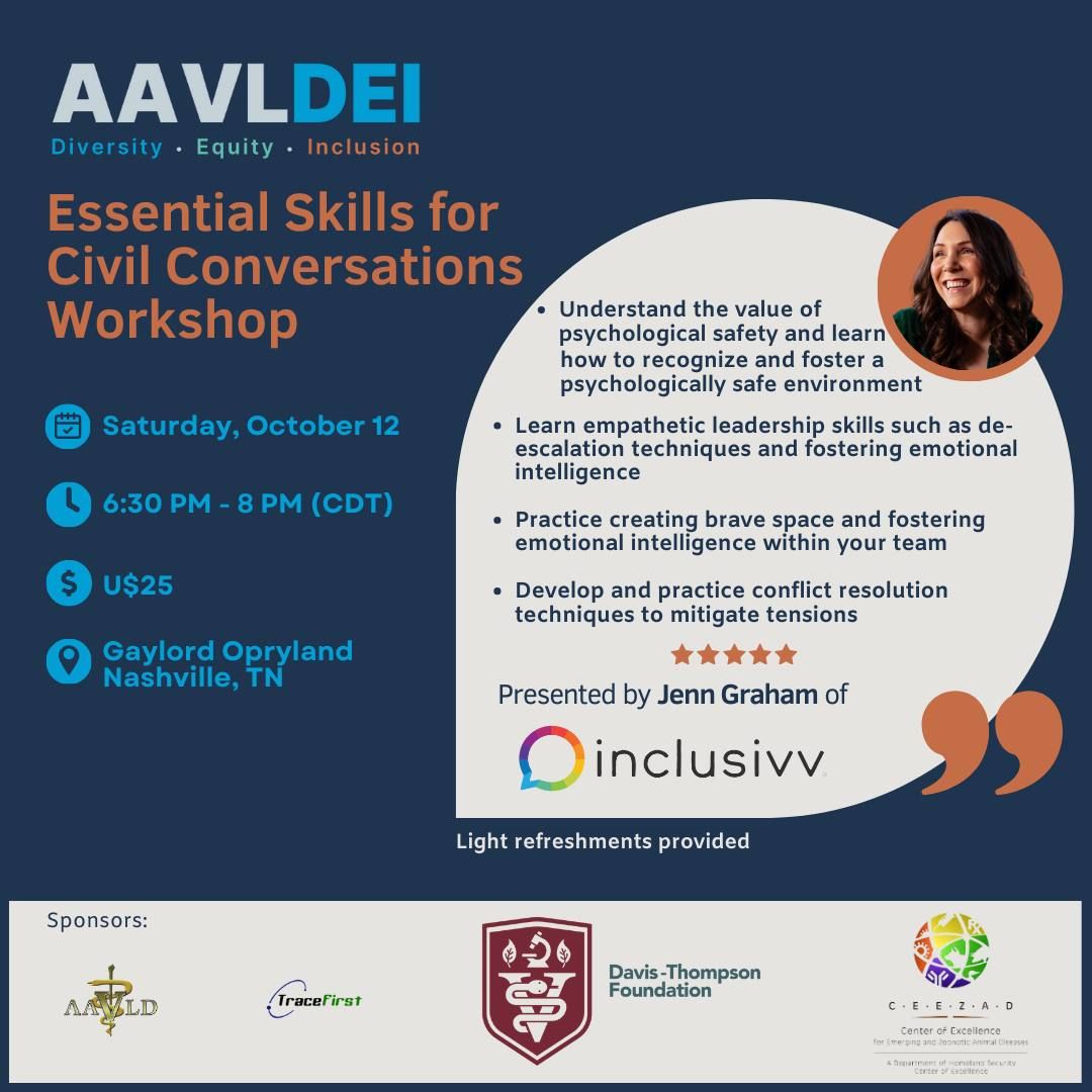 Essential Skills for Civil Conversations- An AAVLDEI workshop on Diversity, Equity and Inclusion