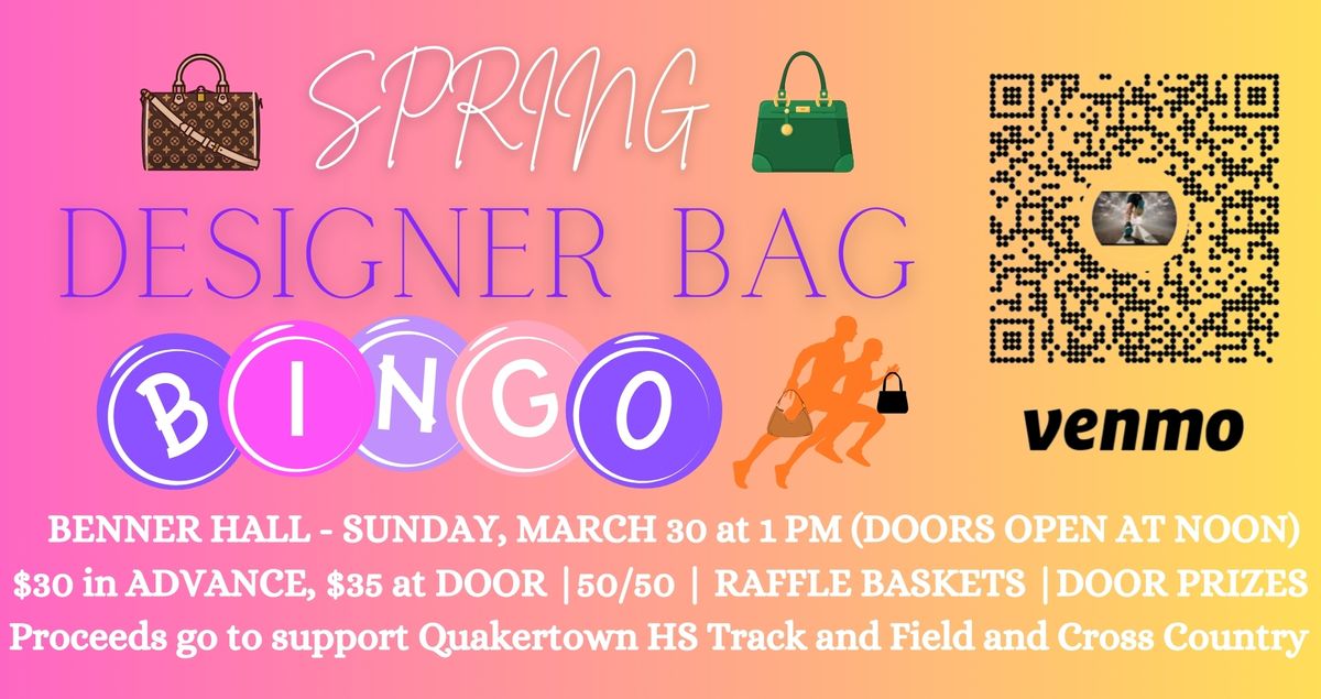 Spring Designer Bag Purse Bingo - Quakertown HS Track and Field and Cross Country