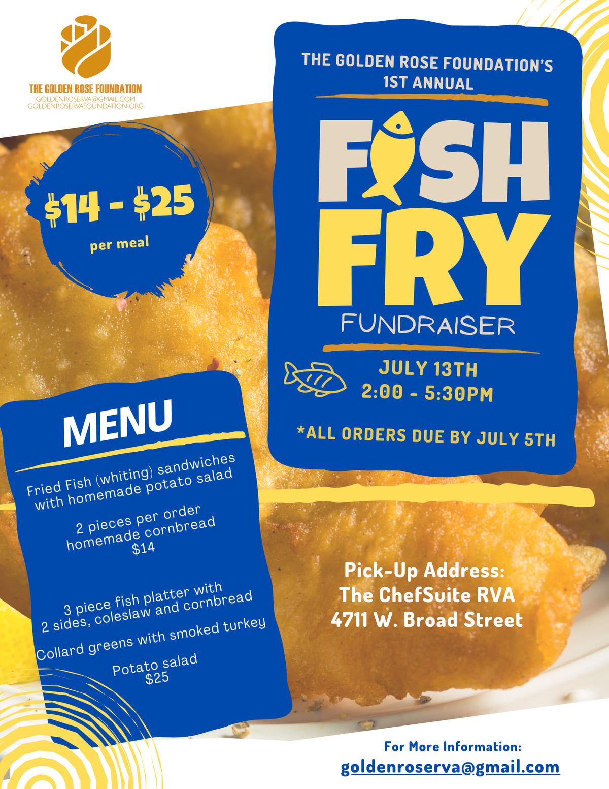 The Golden Rose Foundation's 1st Annual Fish Fry Fundraiser