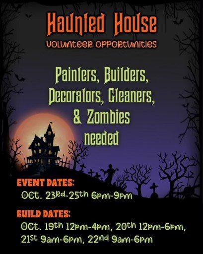 Volunteer Opportunities Haunted House Setup 