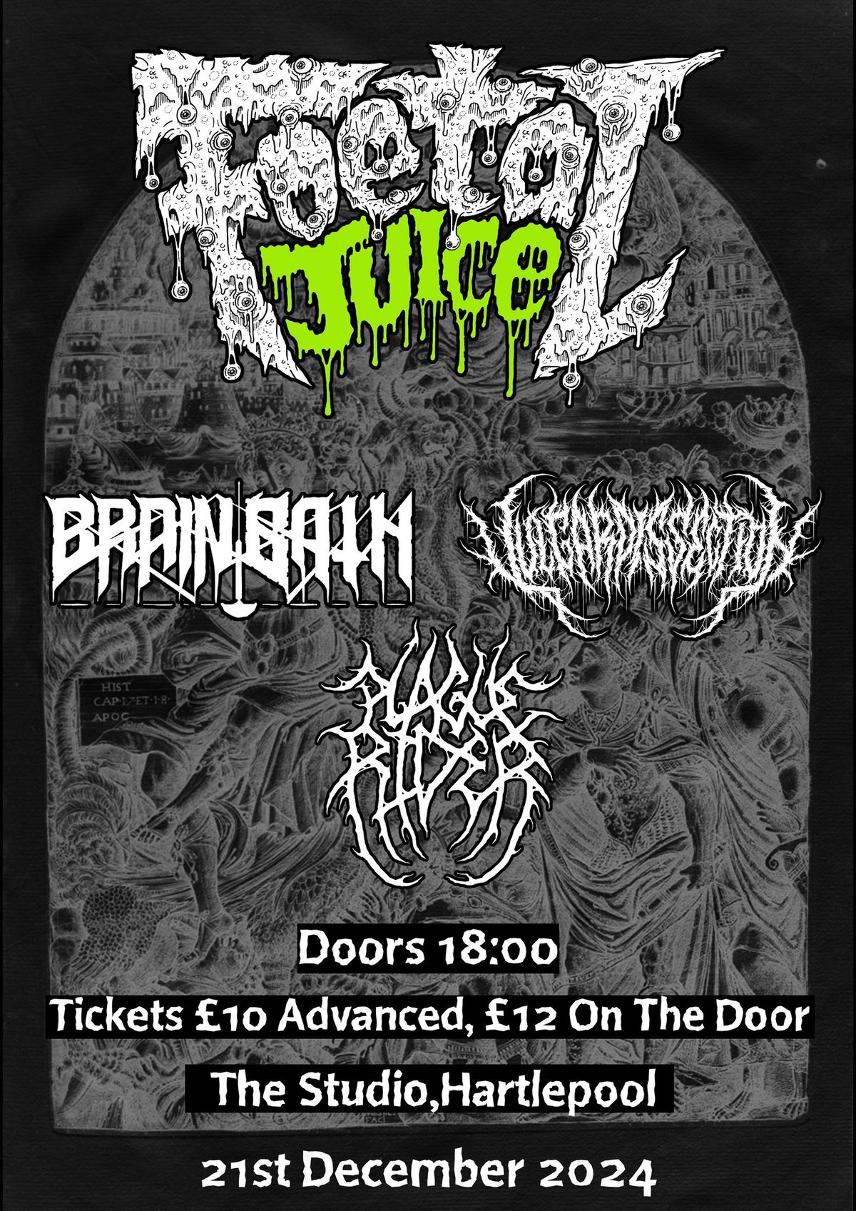 Foetal Juice - Brainbath - Vulgar Dissection - Plague Rider