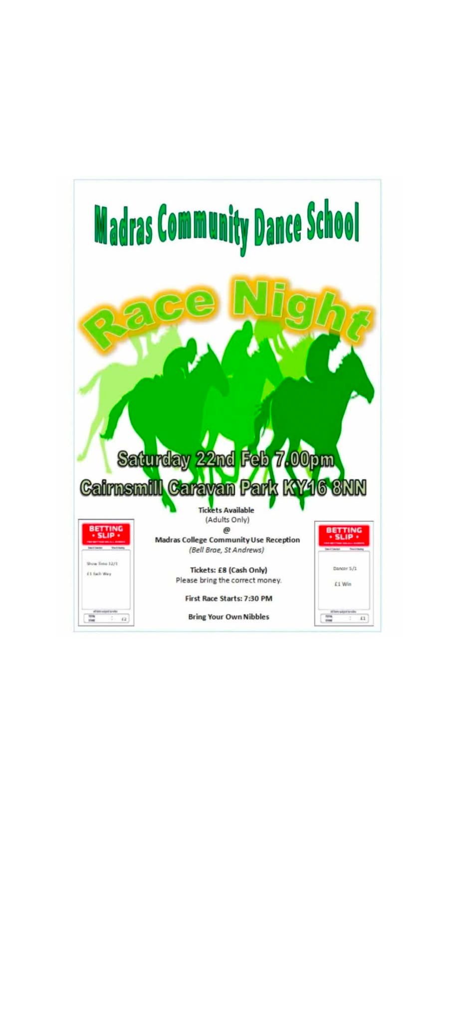 Madras Community Dance School - Race Night