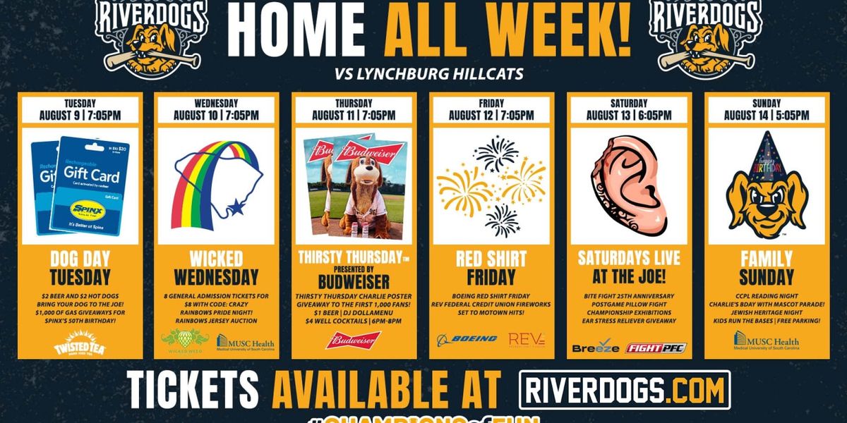 Lynchburg Hillcats at Charleston RiverDogs