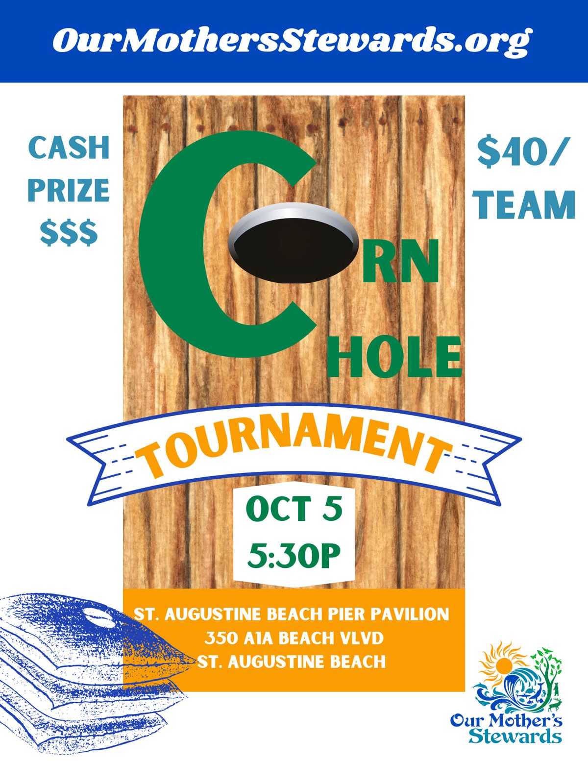 Beach Cleanup Party and Cornhole Tournament