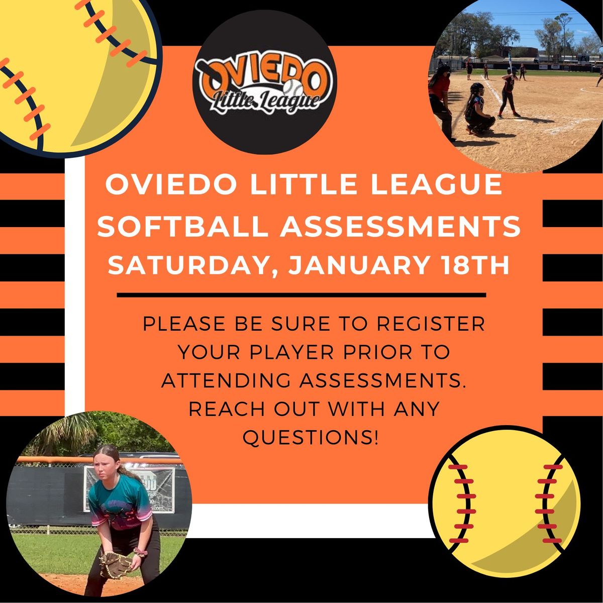 Softball Assessments Saturday!