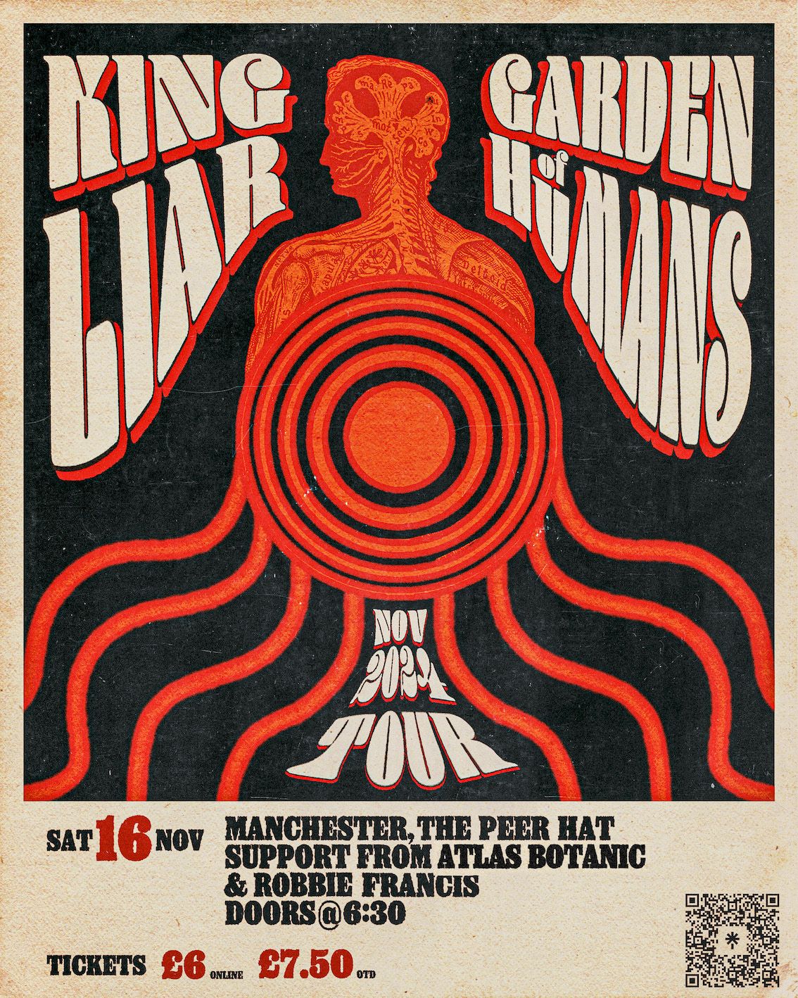 King Liar &amp; Garden of Humans November 2024 Tour - Manchester w\/ Atlas Botanic &amp; Robbie Francis