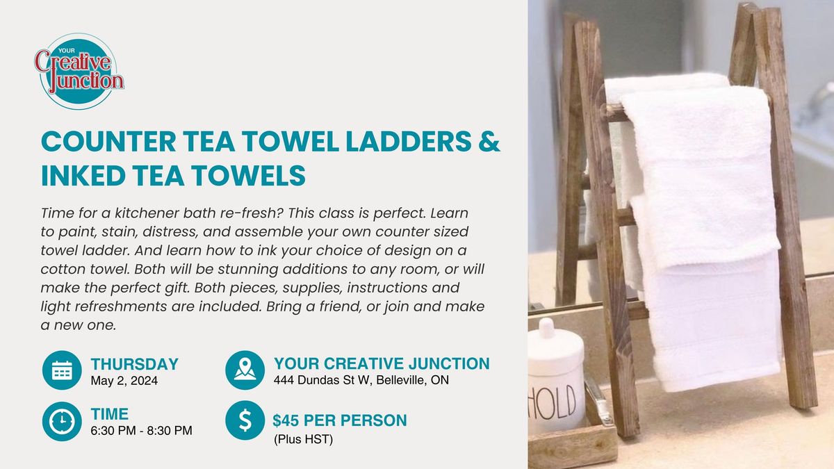 Counter Tea Towel Ladders & Inked Tea Towels