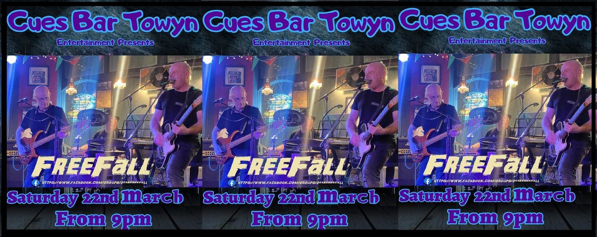 FreeFall to debut at The Cues Bar, Towyn.