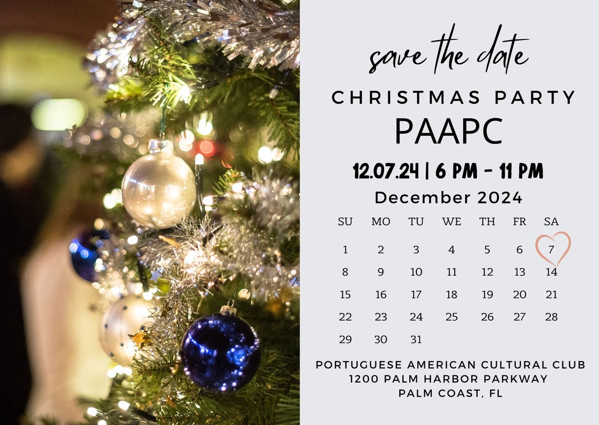 Save The Date! PAAPC Christmas Party