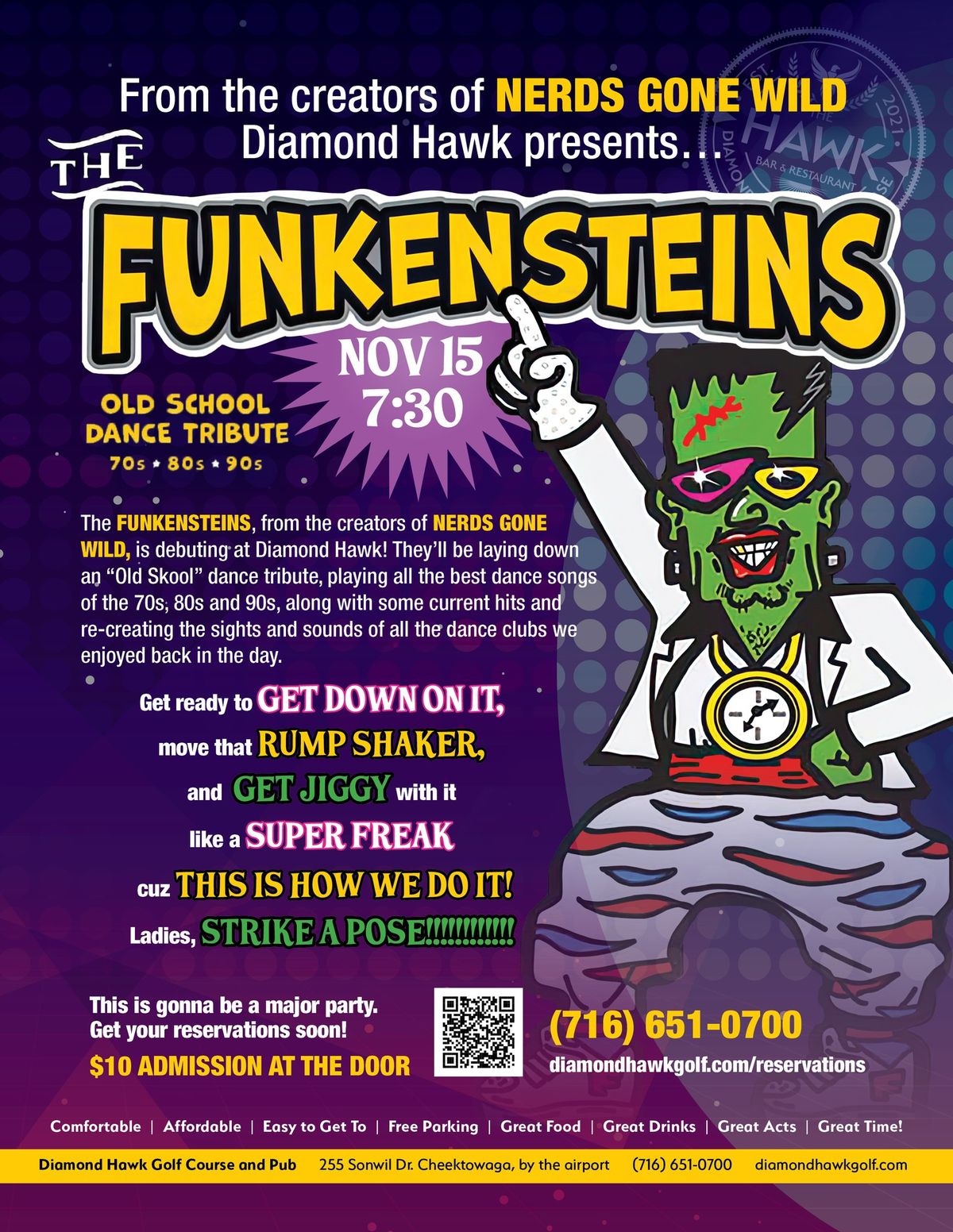 DEBUT: Old Skool Dance Party with The FUNKENSTEINS at THE HAWK!