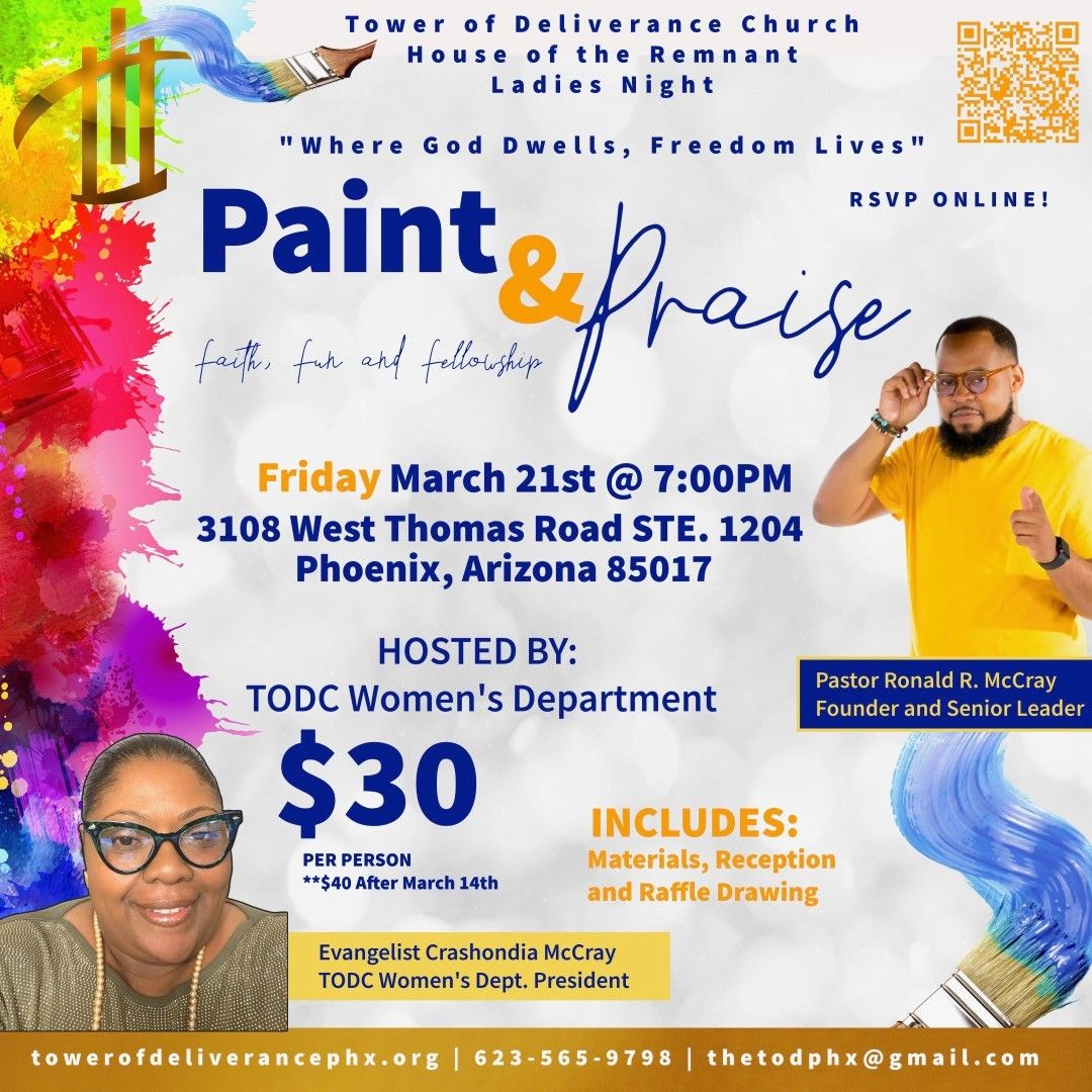 Tower of Deliverance Church PHX Women\u2019s Department Presents: Paint and Praise! 