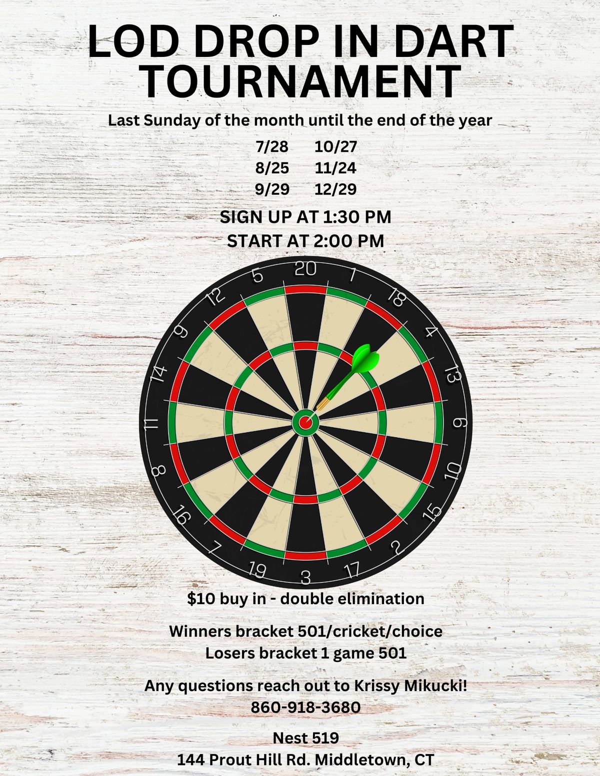 LOD Drop in Dart Tournament