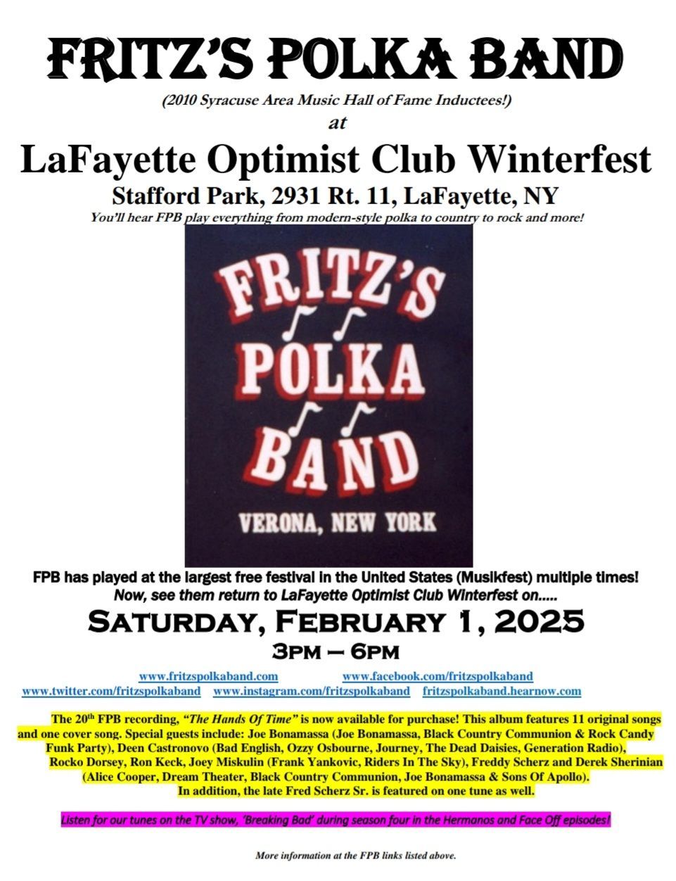 Fritz's Polka Band at Lafayette Optimists Club Winterfest - 2\/1\/25