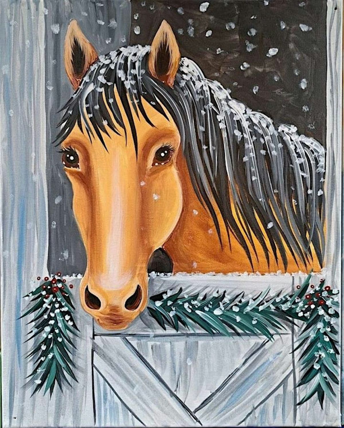 Paint Night : Snowing in the Stable