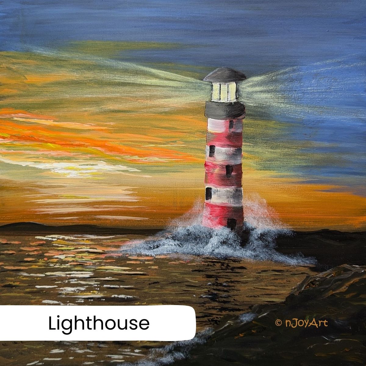 PAINTING FOR FUN at The Griffin, Rugby - Lighthouse