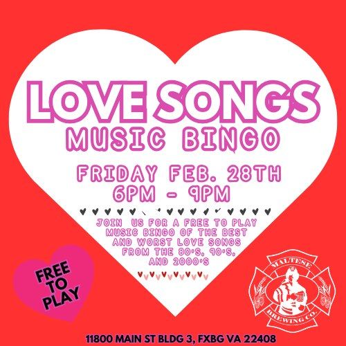 Love Songs Music Bingo @ Maltese Brewing Co. 