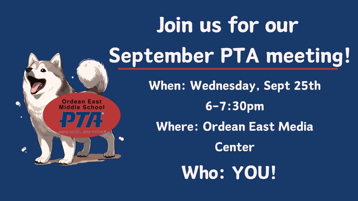 September PTA Meeting