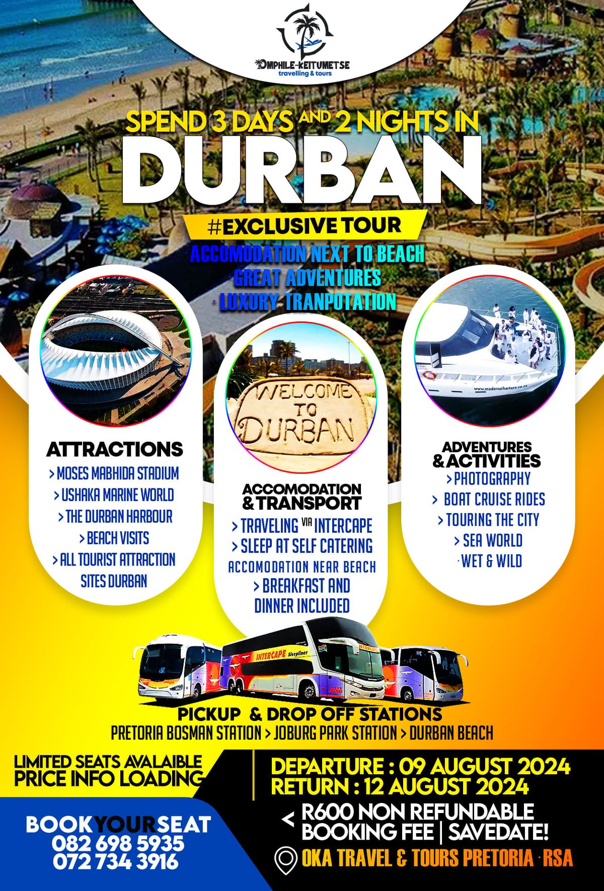 OK TRAVEL & TOURS | 3 Days & 2 Nights In Durban Exclusive Tour 