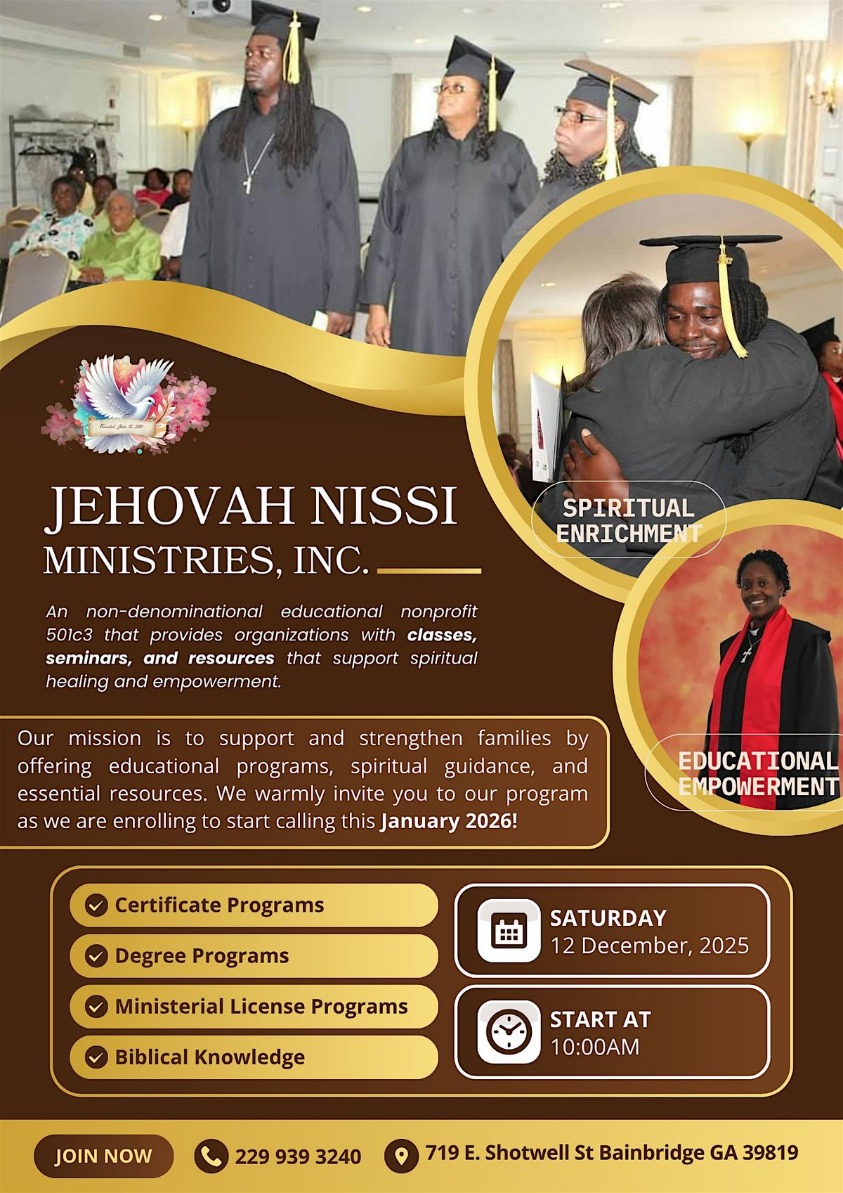 Jehovah Nissi Ministries Inc., Education Program