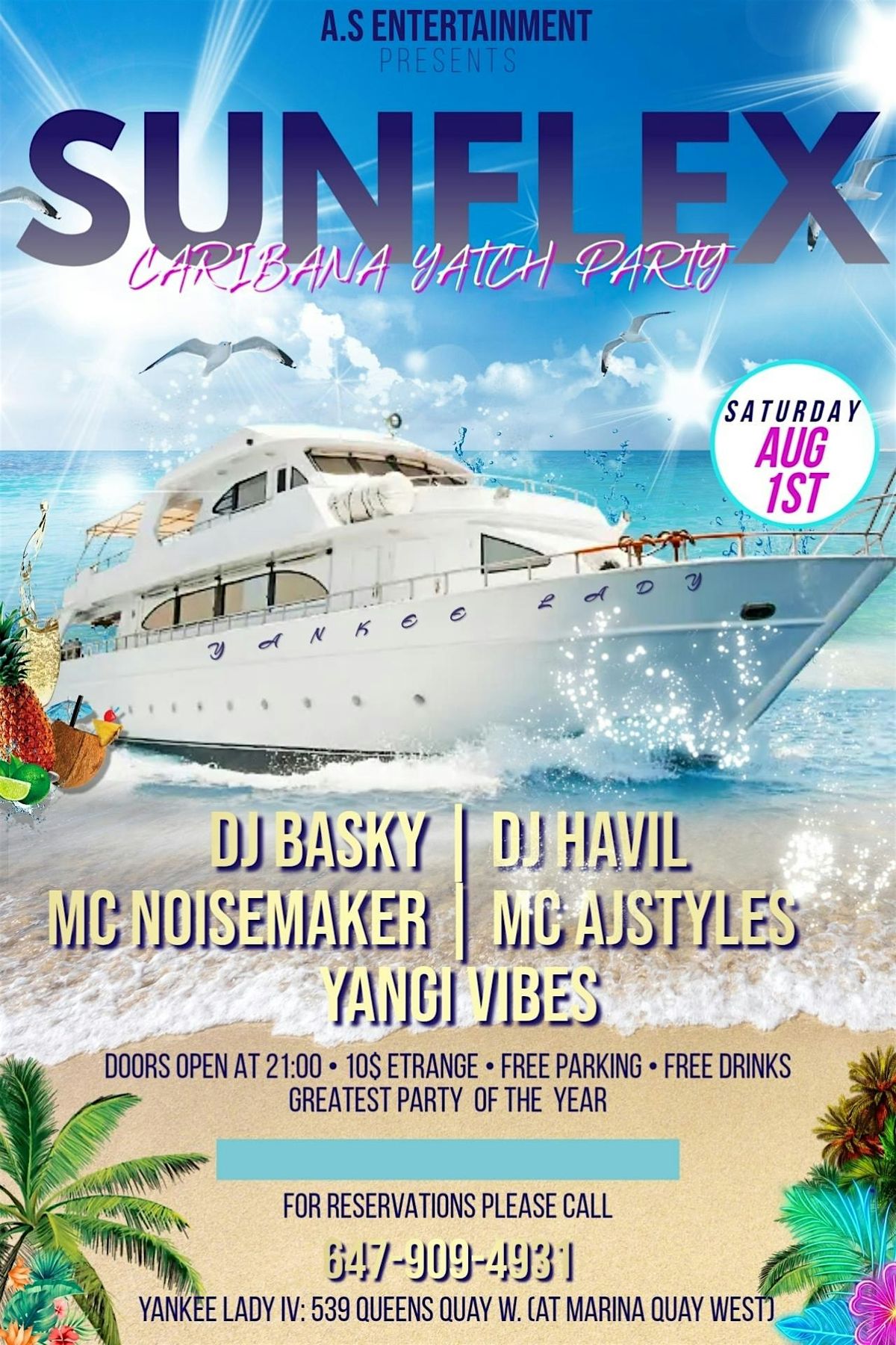 SUNFLEX - SATURDAY CARIBANA BOAT PARTY