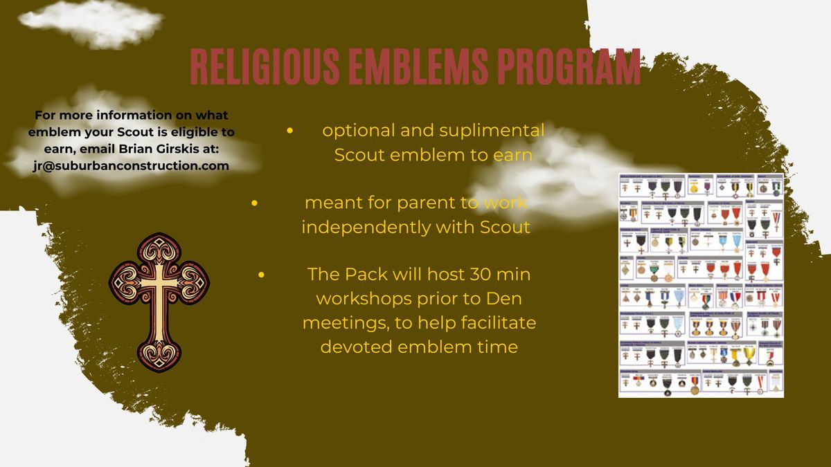 Religious Emblem Workshop - Optional