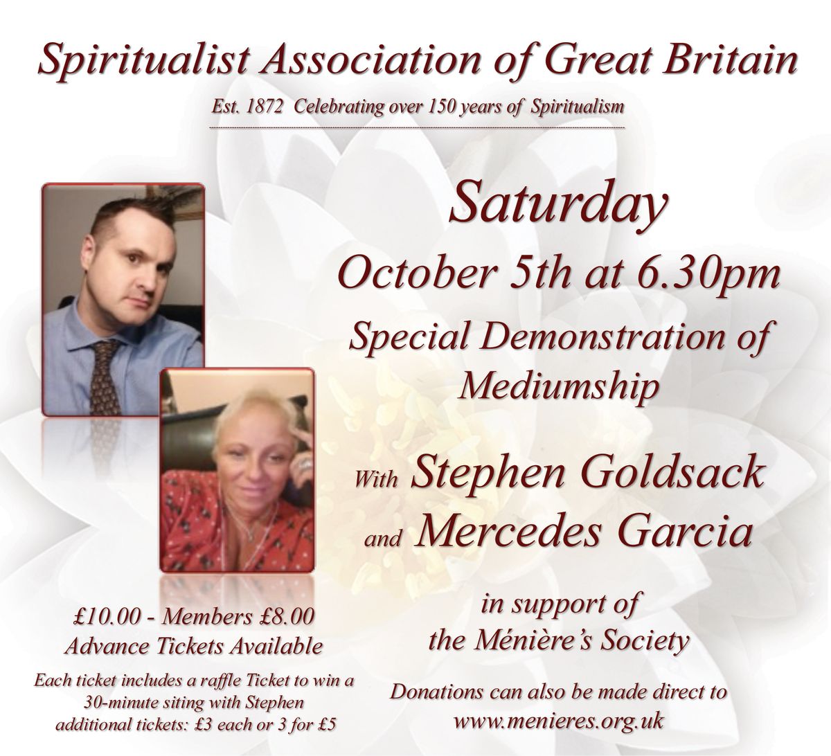 Demonstration of Mediumship in aid of the Meiers Society with Stephen Goldsack and Mercedes Garcia