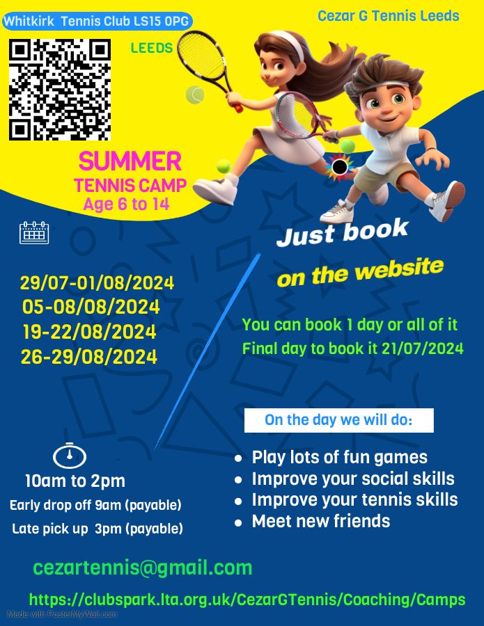 Summer holiday tennis camps