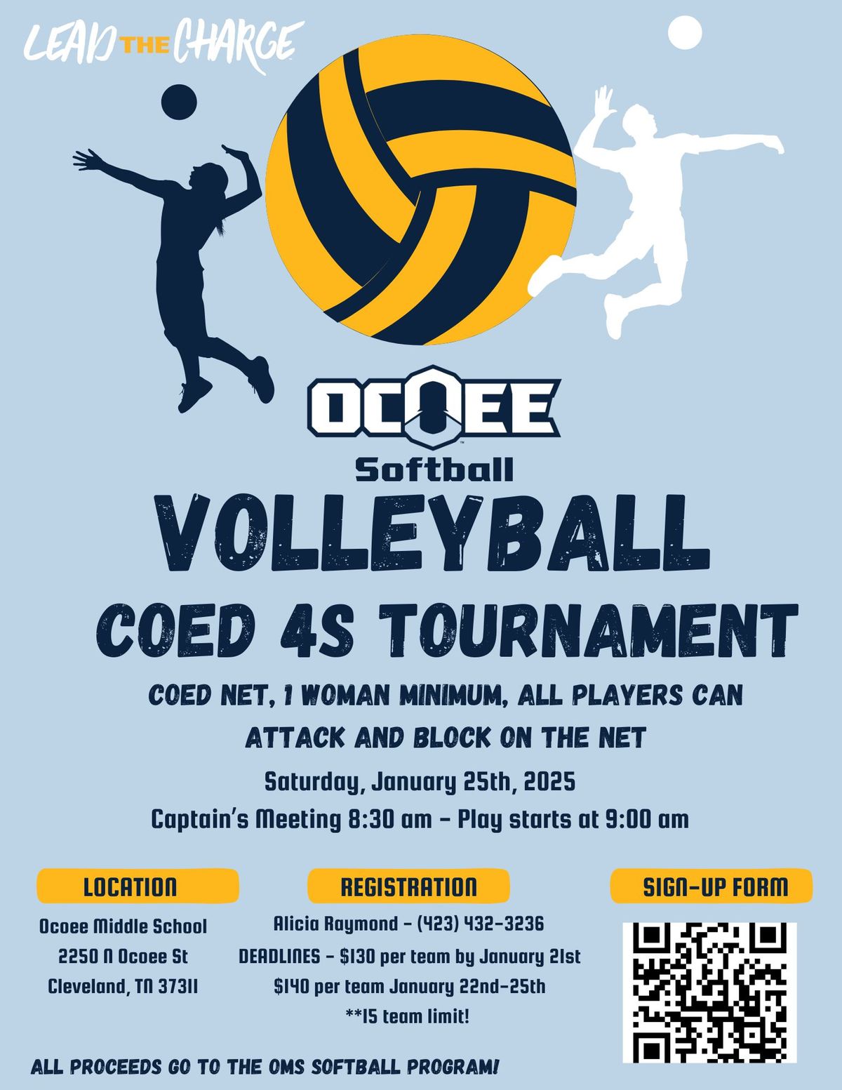 Volleyball Coed 4s Tournament - OMS Softball Fundraiser