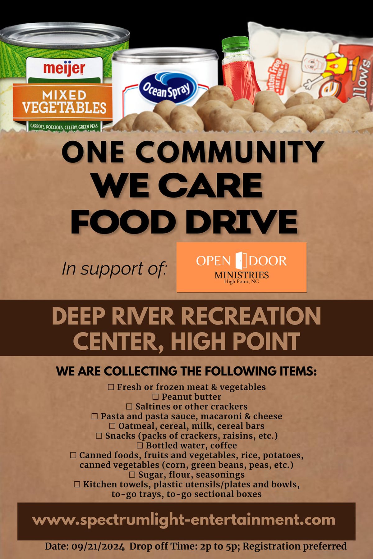 One Community - We Care Food Drive