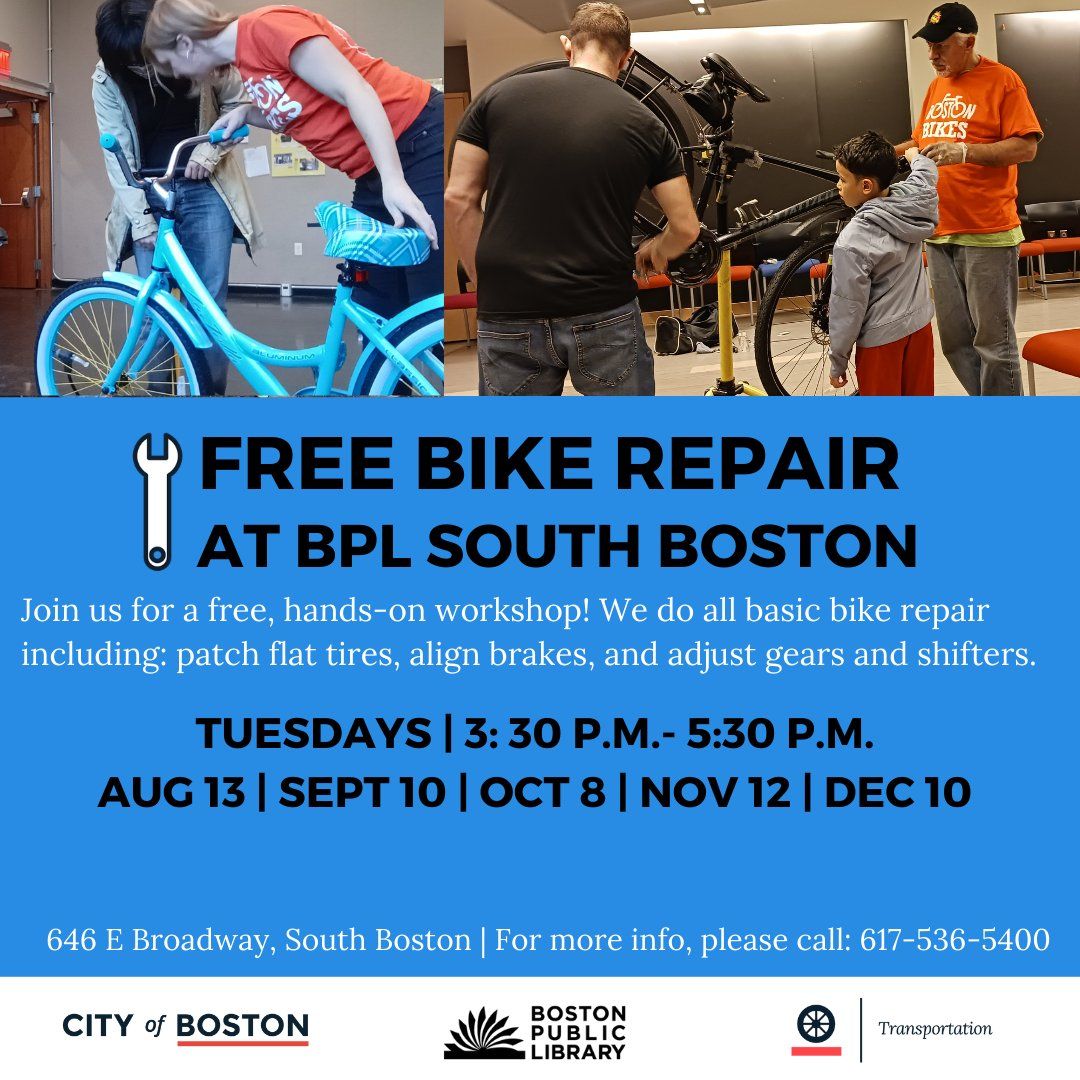 Free Bike Repair Workshop with Boston Bikes