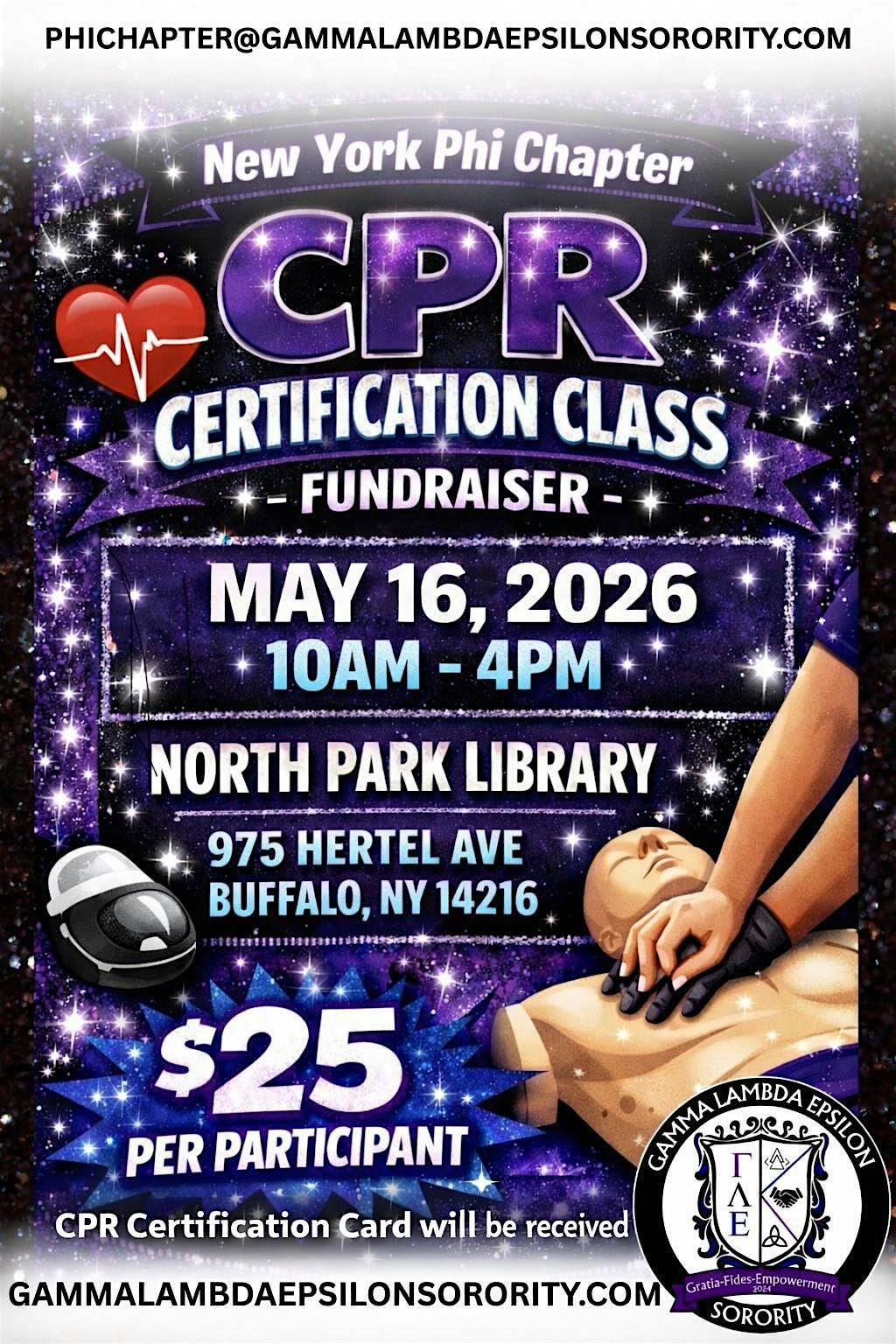 New York Phi Chapter CPR Certification Class \u2013 Fundraiser