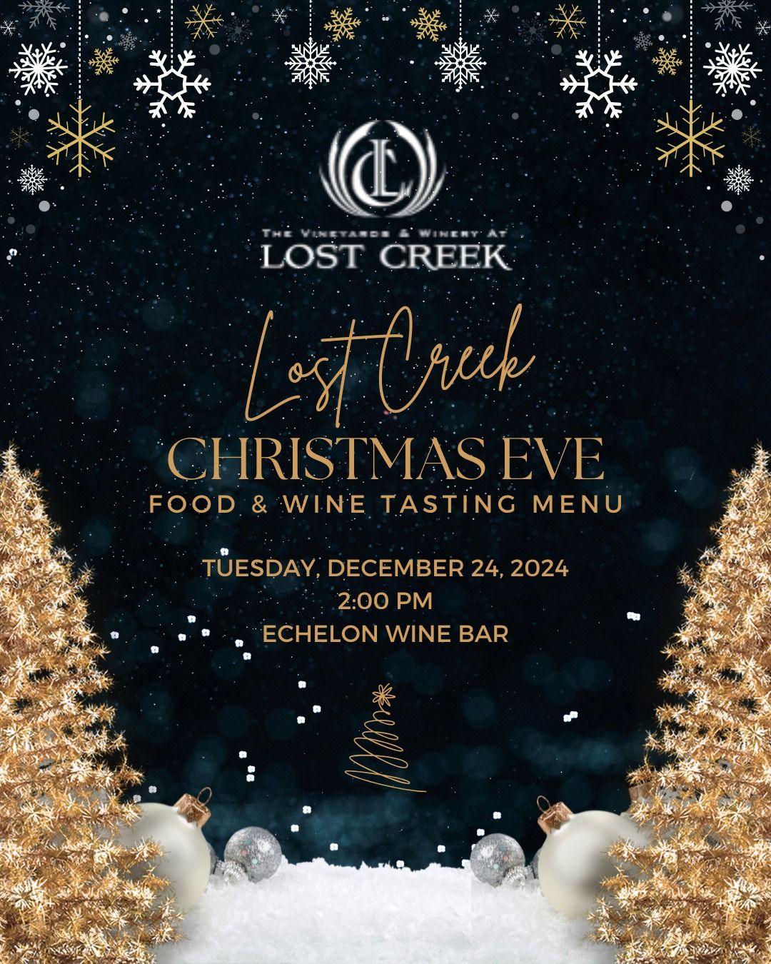 Lost Creek Christmas Eve Tasting Menu