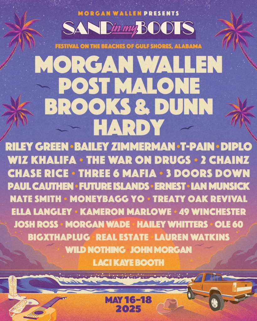 Sand In My Boots: Morgan Wallen  Post Malone  Brooks and Dunn & Hardy - 3 Day Pass