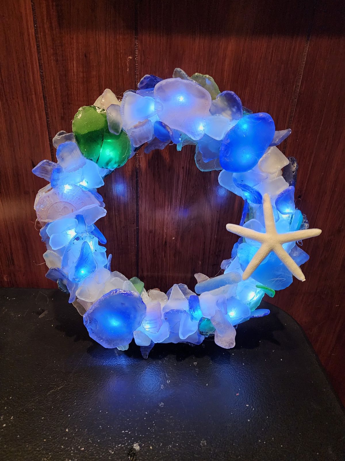 Lighted Sea Glass Wreath at @ Elicit Brewery in Manchester CT Monday Oct 28th 6p-8pm