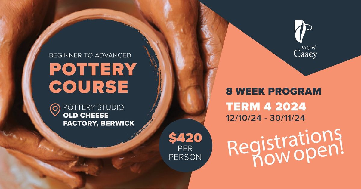 Beginners to Advanced Pottery Course - Term 4 2024