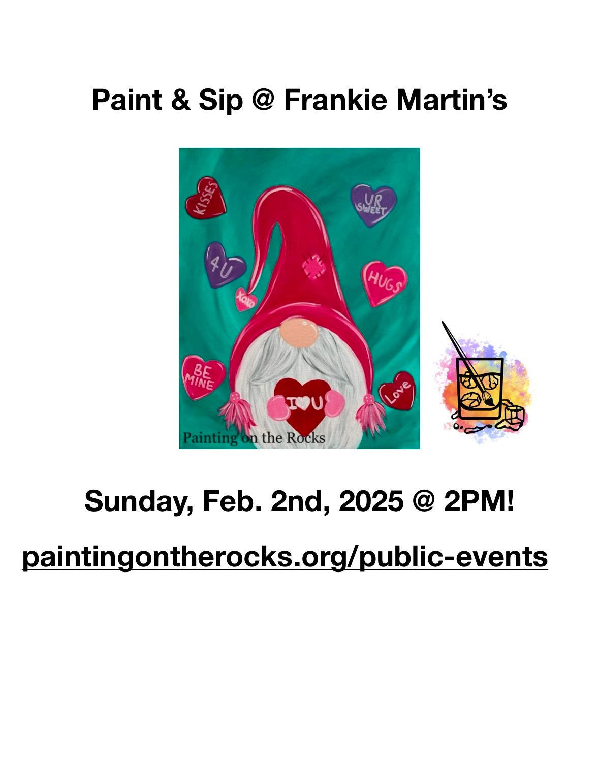 Valentine Gnome Paint & Sip @ Frankie Martin\u2019s!