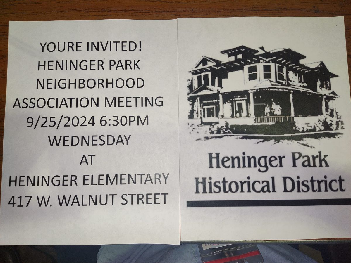 heninger Park Neighborhood Association meeting