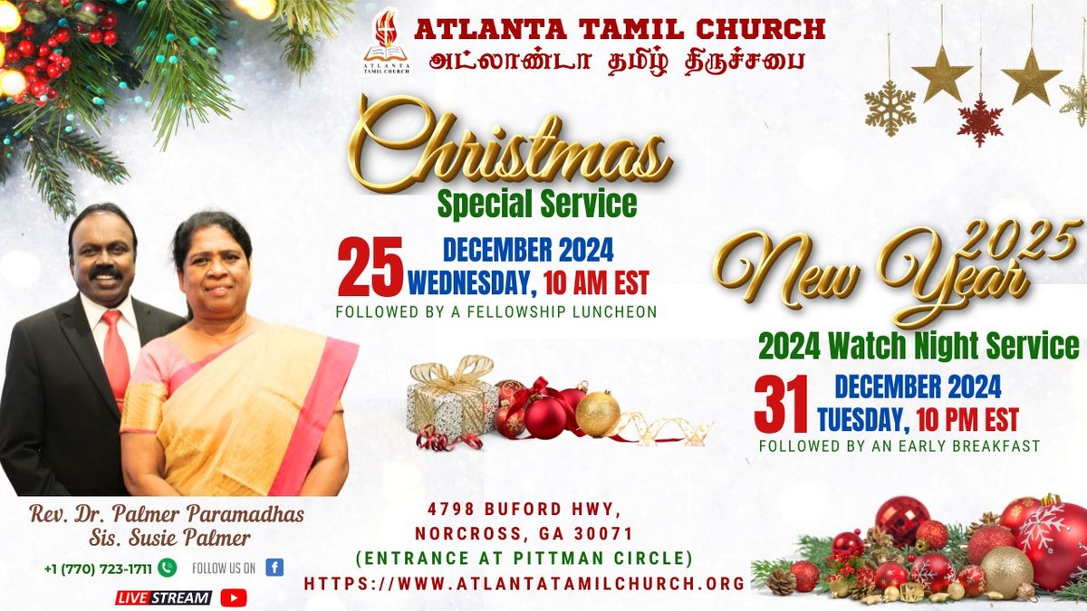 Christmas Service in Atlanta Tamil Church