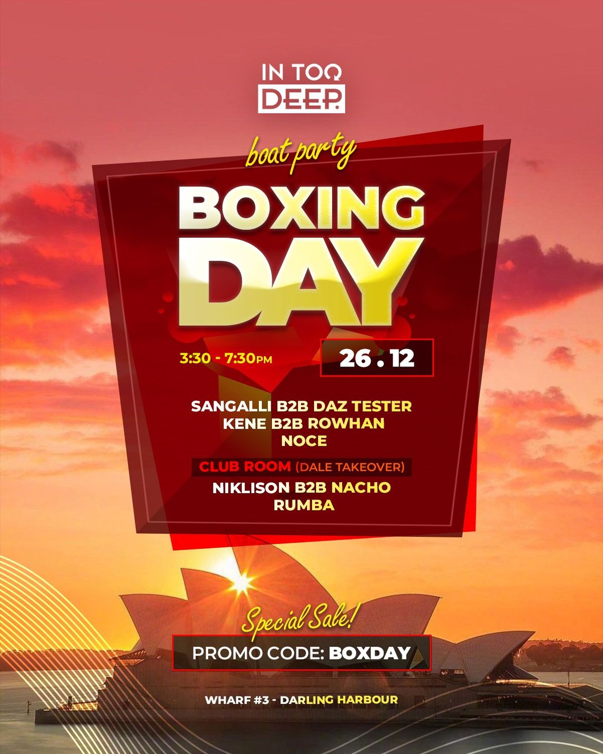 Sunset Boat Party | InTooDeep Boxing Day Special 