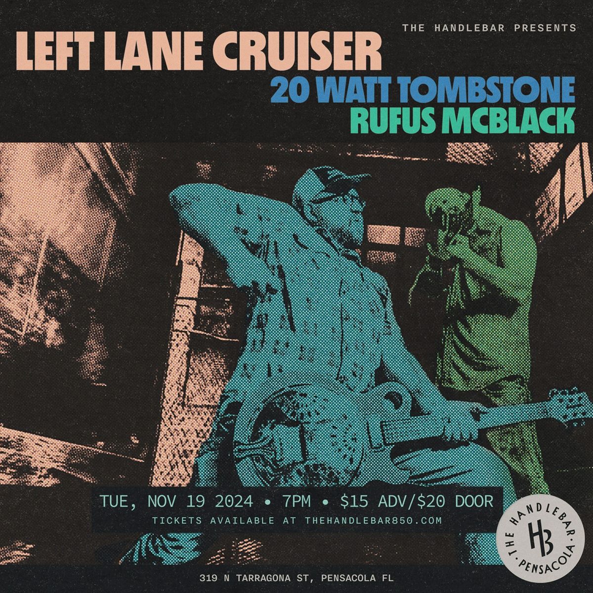 Left Lane Cruiser, 20 Watt Tombstone & Rufus McBlack at Handlebar